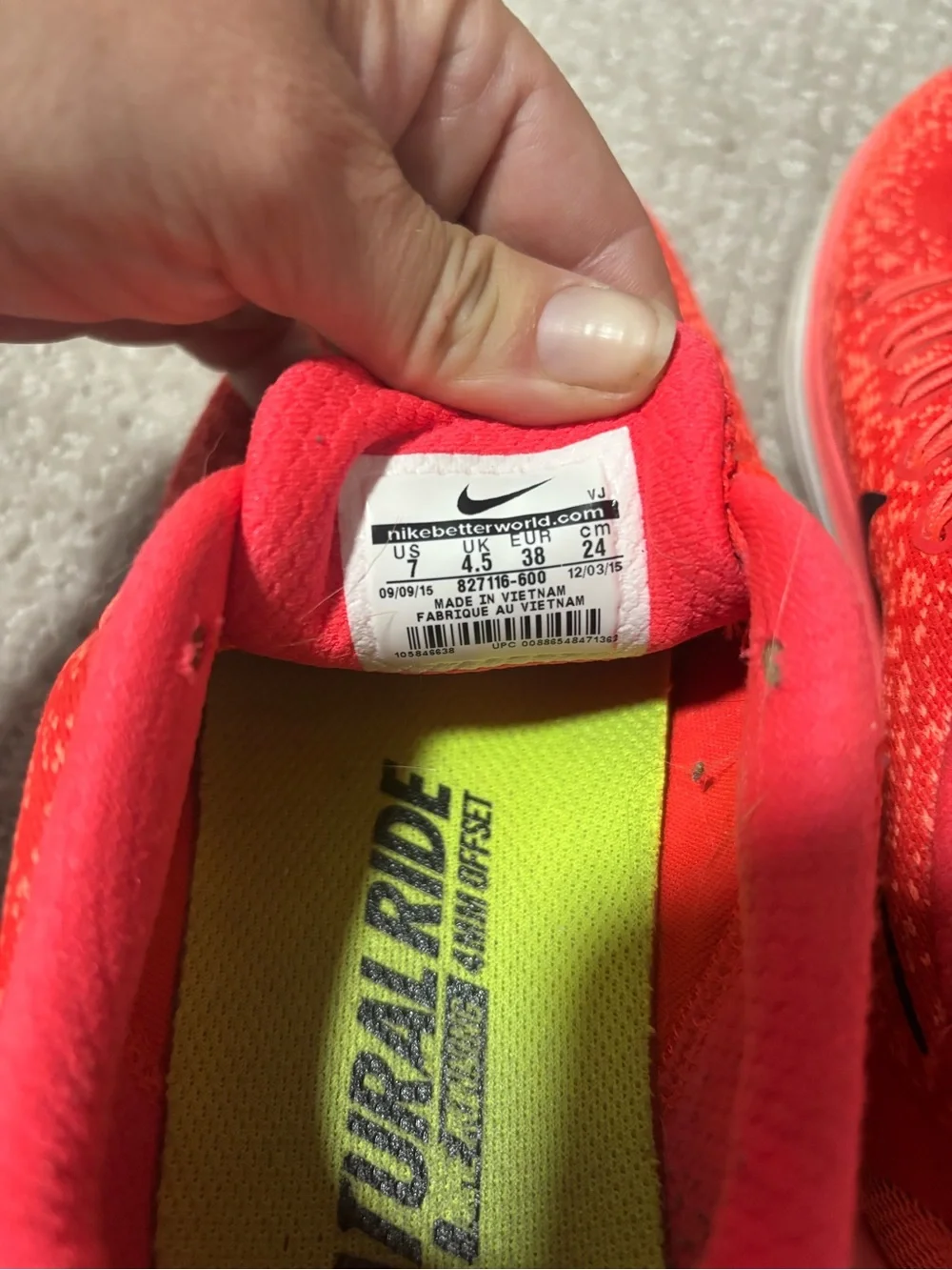 Nike Women's Neon Orange Sneakers with Black Swoosh